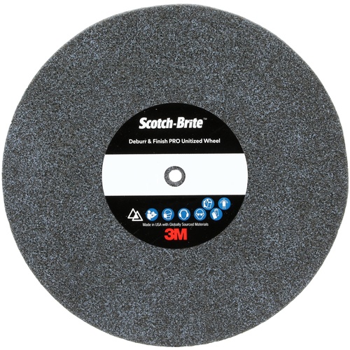 Scotch-Brite Deburr and Finish PRO Unitized Wheel 6″ × 1/2″ × 1″ 8C CRS+