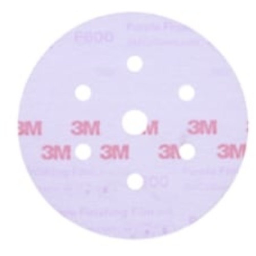 3M™ Purple Finishing Film Hookit™ Disc Dust-Free, 30771, 6 in, P600, 50
discs per carton, 4 cartons per case