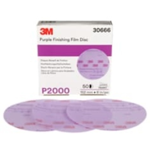 3M Hookit Purple Finishing Film Abrasive Disc 260L 30666 6″ P2000