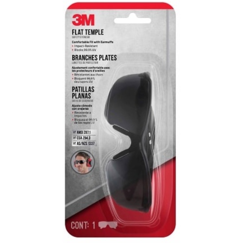 3M Flat Temple Eyewear Anti-Scratch 47011H1-DC Black/Gray Gray Lens