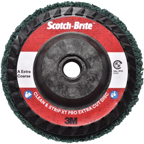 ‎Scotch-Brite Clean and Strip XT Pro Extra Cut Disc XC-DC A/O Extra Coarse Green 4-1/2″ × 5/8″-11 Type 27