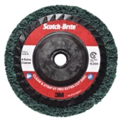 ‎Scotch-Brite Clean and Strip XT Pro Extra Cut Disc XC-DC A/O Extra Coarse Green 5″ × 5/8″-11 Type 27