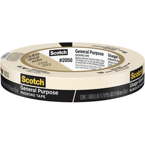 ‎Scotch Greener Masking Tape for Performance Painting 2050-18A .70″ × 60.1 yd (18 mm × 55 m)
