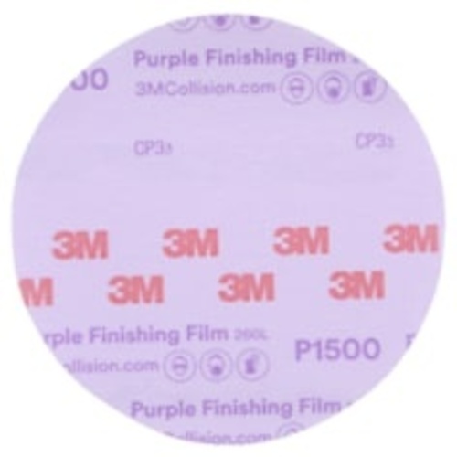 3M™ Hookit™ Purple Finishing Film Abrasive Disc 260L, 35408, 6 in (15.24
cm), P1500, 50 discs per carton, 4 cartons per case