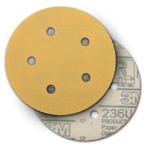 3M™ Hookit™ Paper Disc 236U, P120 C-weight, 5 in x NH, D/F 5HL, Die
500FH, 50 per inner, 250 per case