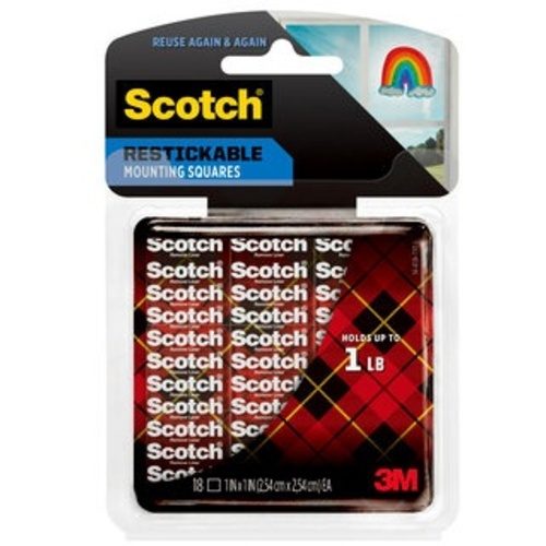 Scotch Restickable Tabs R100 1″ × 1″ 18 squares