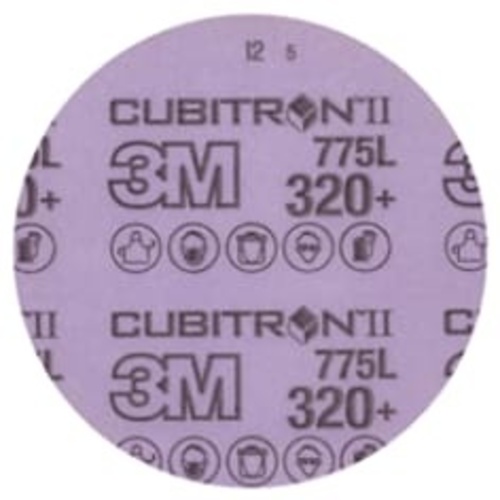 3M™ Cubitron™ II Hookit™ Film Disc 775L, 320+, 8 in x NH, Die 800L