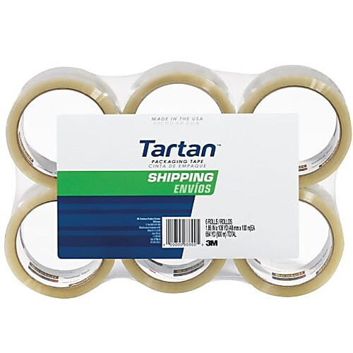 ‎Tartan Shipping Packaging Tape 3710-6 1.88″ × 54.6 yd (48 mm × 50 m) 6 pack