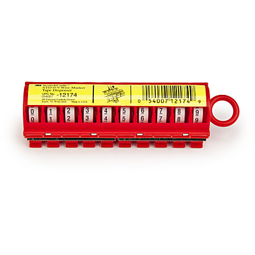 ‎3M ScotchCode Wire Marker Tape Dispenser with Tape STD-0-9X compact design for easy handling