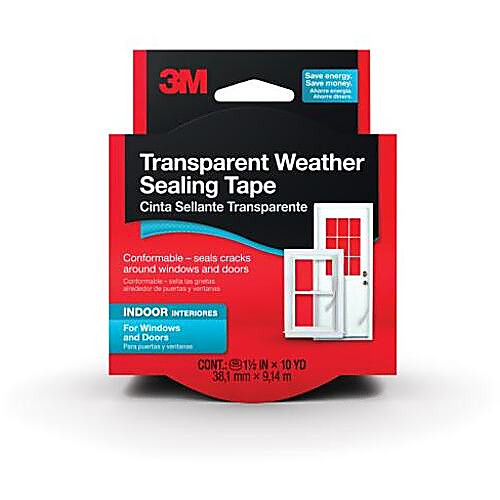 3M Indoor Transparent Weather Sealing Tape 1.5″ × 30 ft 2110NA