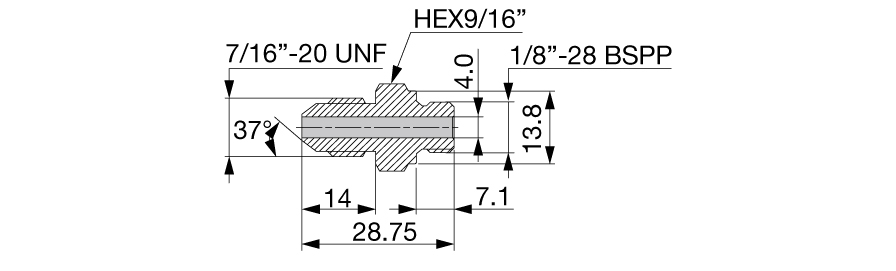 CHP-NIPPLE-G1/8-7/16UNF