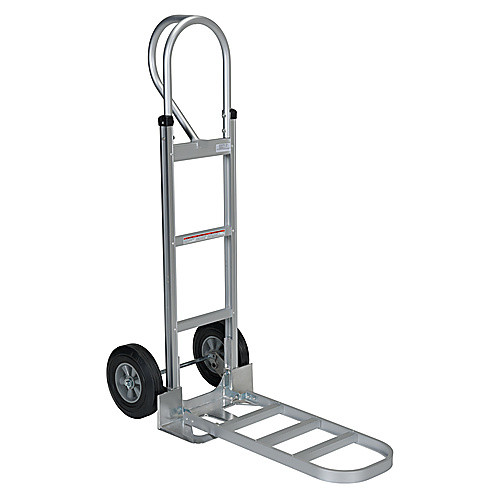 Aluminum P-Handle Hand Truck Hard Rubber