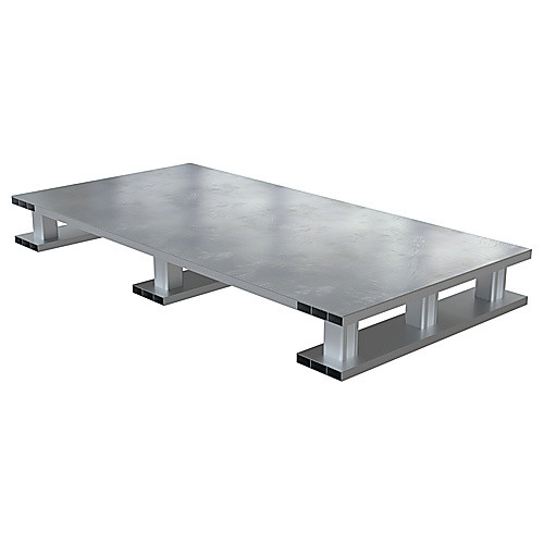 Aluminum Half Pallet Skid Bottom Solid Top 48 × 24