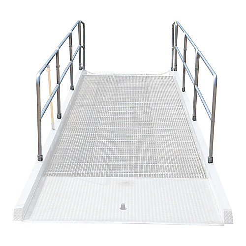 Aluminum Yard Ramp Removable Steel Rail