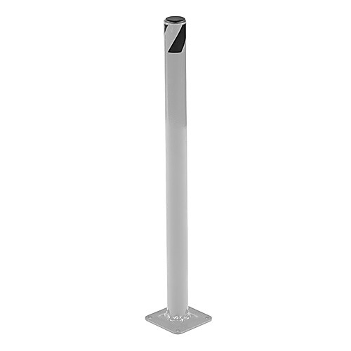 Steel Pipe Safety Bollard 24″ × 1.75″ Silver