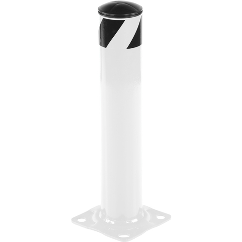 Steel Pipe Safety Bollard 24″ × 4.5″ White