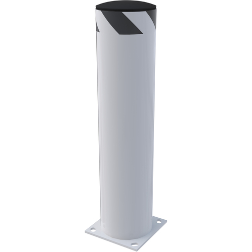 Steel Pipe Safety Bollard 36″ × 8.5″ White