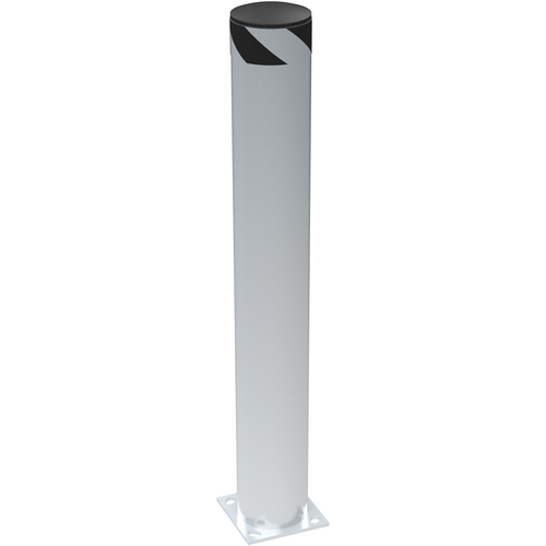 Steel Pipe Safety Bollard 48″ × 6.5″ Silver