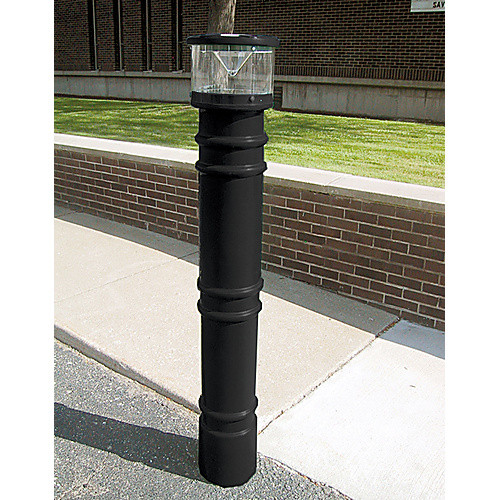 BLK BOLLARD WLIGHT 57″