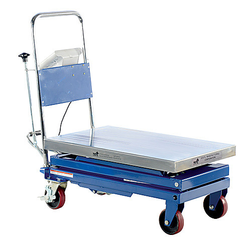 Steel Scissor Cart W/Scale 500lb 32 × 19.5