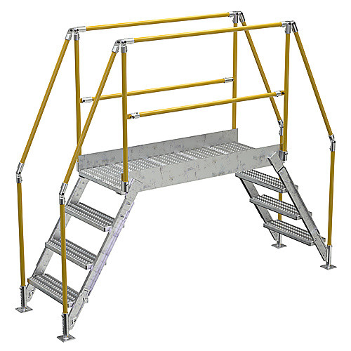 Galvanized Cross-Over Ladder 103 × 82.15″ 4 Step