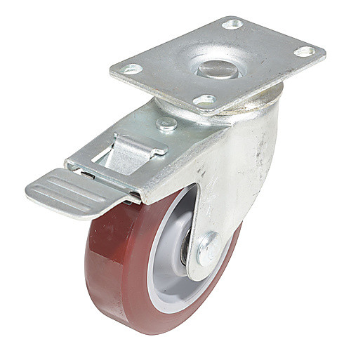 4 × 1 Poly On Poly Swivel W/Total Brake Stem Caster