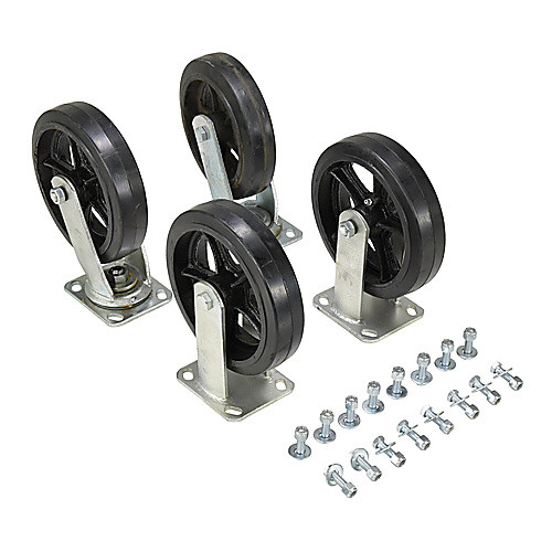 8″ × 2″ Mold-On-Rubber Caster Kit 2400# Cap