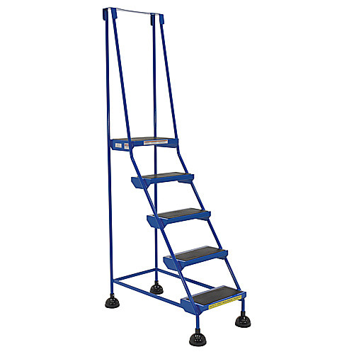 Spring Loaded Roll Ladder 5 Step Blue