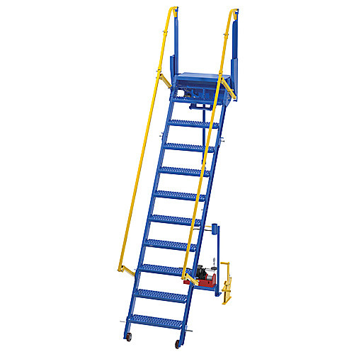 Folding Mezzanine Ladder 108″ 115Vac Pwr Storage