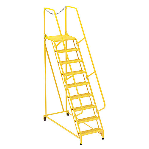 Maintenance Ladder Perforated 9-Step Yellow