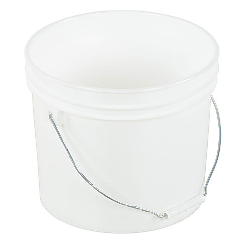 White Open Head Pail Steel Hand 2 Gal