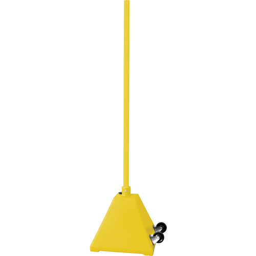 Yellow Pyramid Sign Base W/Pole & Wheels
