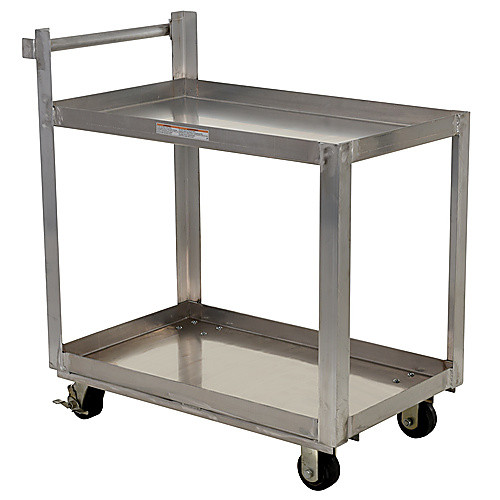 Alum Service Cart W/ Two 22 × 36 Shelves