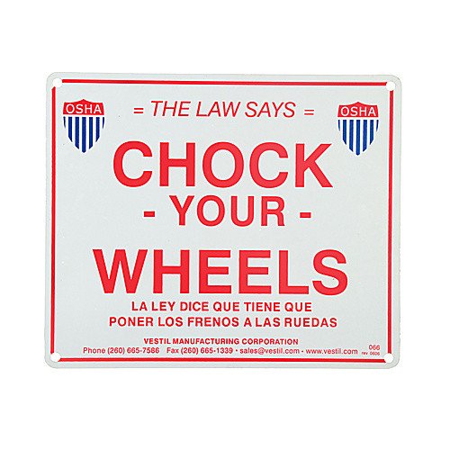 Reflective Enamel Wheel Chock Sign