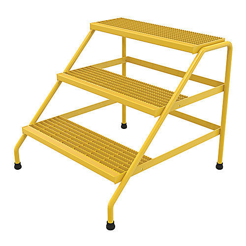Alum Step Stand- 3 Step Wide Welded Yell