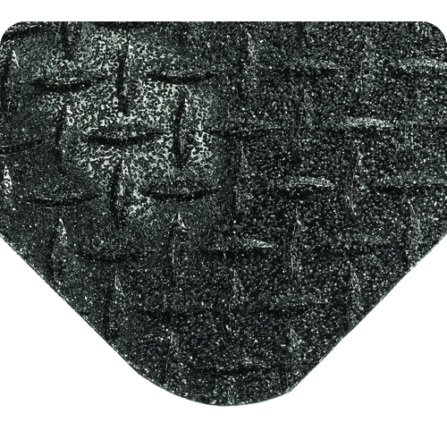 Diamond Plate with GritWorks Floor Mat - 2' × 3' × 15/16″ Thick - (Black Diamond Plate Sponge Cote Coating)